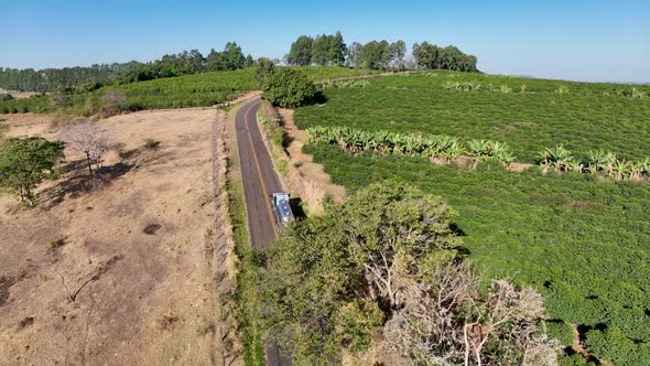 Rural countryside scenic aerial landscape. Countryside scenery.