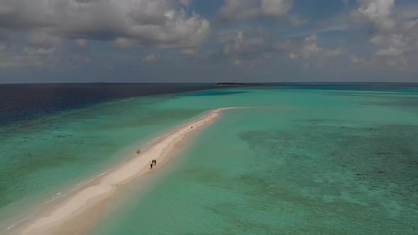 Smooth aerial of Maldives sandbanks