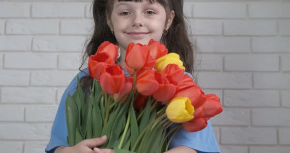 Adorable tulips for child. 