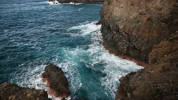 Breaking Waves on the Coast of Tenerife Island Canary Islands Atlantic Ocean Spain