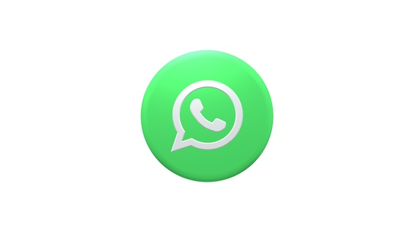 Colorful Circle Social Media 3D Icon Whatsapp