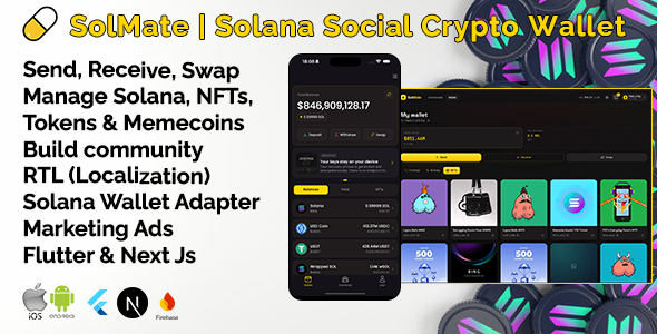 SolMate | Crypto Wallet and Community Flutter App for Solana With Node Backend