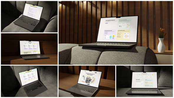 Modern Living Laptop Mockup