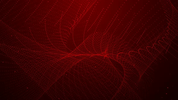 Red Color New Digital Particle Line Animated Background