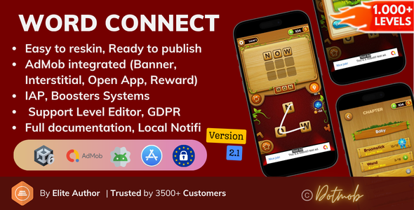 Word Connect Puzzle - Unity Template Project (Android + iOS + AdMob + Notification)