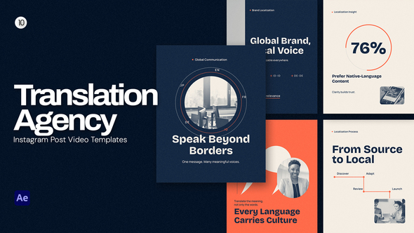 Translation Agency Instagram Post Template