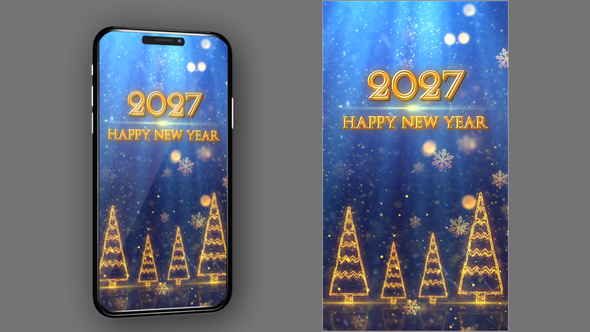 Happy New Year 2027 Countdown V45 - Vertical Video