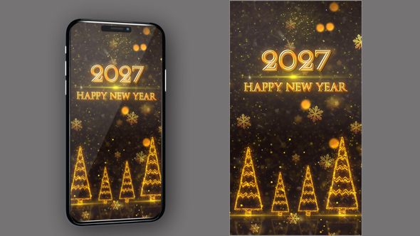 Happy New Year 2027 Countdown V44 - Vertical Video