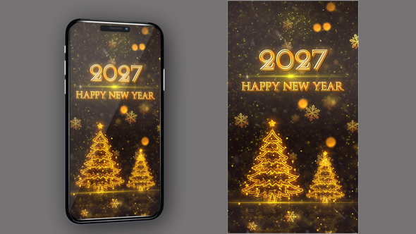Happy New Year 2027 Countdown V50 - Vertical Video