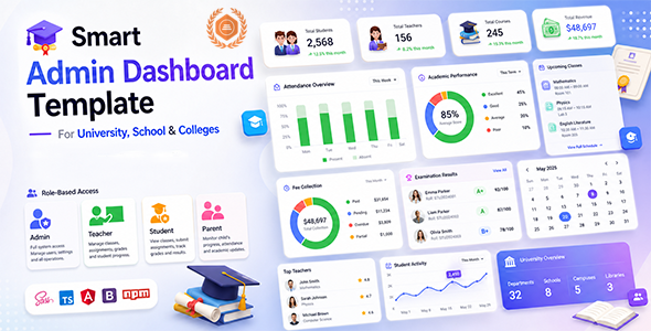 Smart - Angular 22+ AI Admin Dashboard for University, School & Colleges