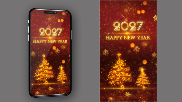 Happy New Year 2027 Countdown V55 - Vertical Video