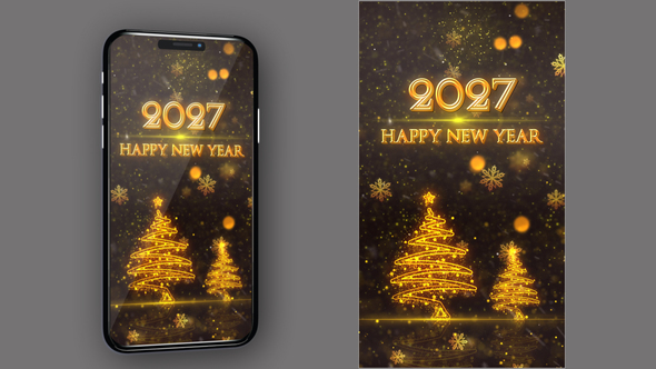 Happy New Year 2027 Countdown V56 - Vertical Video
