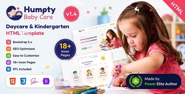 Humpty - Daycare & Kindergarten Bootstrap 5 HTML Template