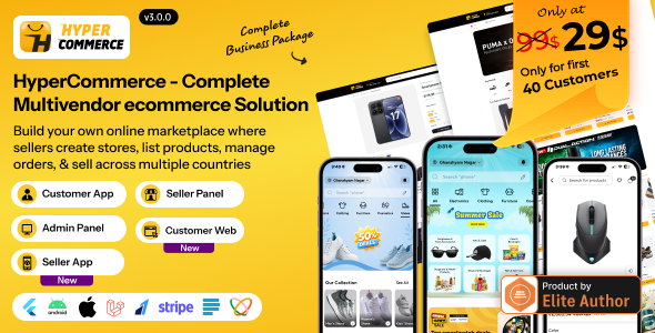 HyperCommerce - Multivendor eCommerce Marketplace - Flutter Apps - Laravel Admin Panel & Website