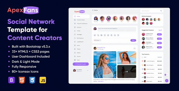 ApexFans | Social Network Template for Content Creators