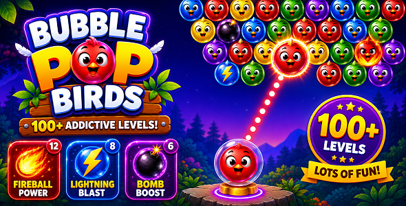 Bubble Pop Birds | HTML5 Bubble Shooter Game