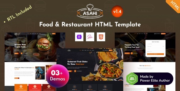 Asahi - Food & Restaurant Bootstrap 5 HTML Template