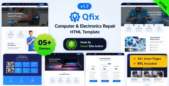 Qfix - Computer & Electronics Repair Bootstrap 5 HTML Template