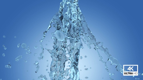 Blue Water Splash And Pouring alt