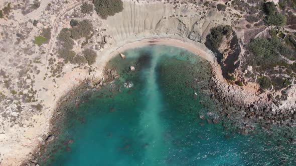 Aerial drone video from western Malta, Mgarr area, Fomm ir-Rih bay.