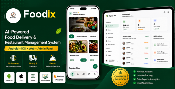 Foodix | AI-Powered Food Delivery Flutter App With Admin Panel