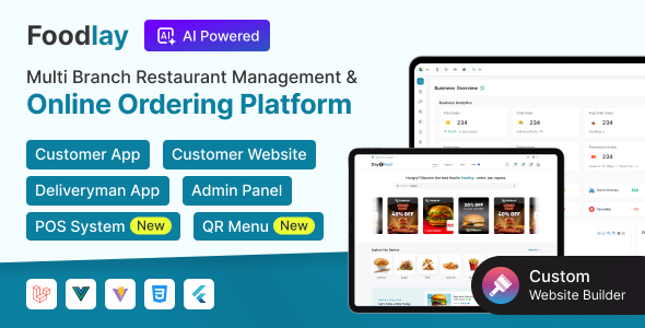Foodlay | Restaurant Management System With Mobile App