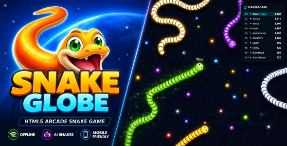 Snake Globe | HTML5 Offline Snake Arena Game