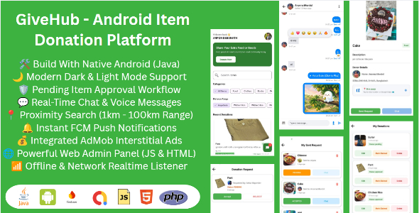 GiveHub - Android Item Sharing Platform in Java with Web Admin Panel