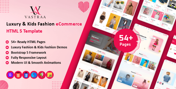 Vastraa - Luxury & Kids Fashion eCommerce HTML Template