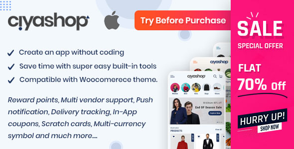 CiyaShop Native iOS Application based on WooCommerce