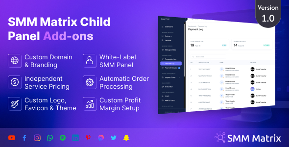 SMM Matrix Child Panel Addon – Build White-Label SMM Panels