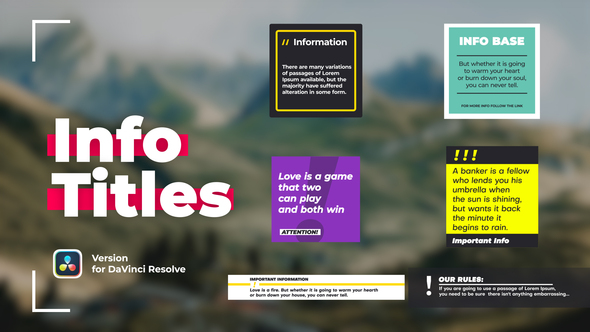 Info Titles | DaVinci Resolve