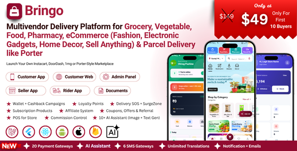 Bringo | Multi Module Multivendor Delivery Platform