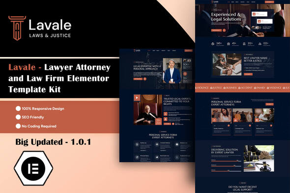 Lavale - Lawyer Attorney and Law Firm Elementor Template Kit