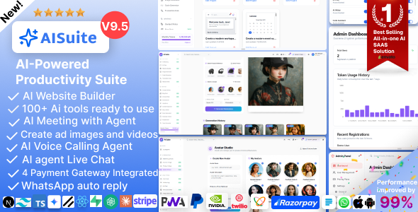 AI Suite – All-In-One SaaS AI Website Builder, AI Live Chat, AI Image, AI Video Generator, Gemini AI