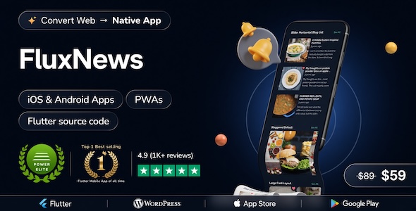 FluxNews - Flutter mobile app for Wordpress