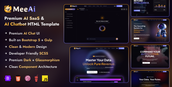MeeAi - Premium AI SaaS & AI Chatbot Landing Page HTML Template