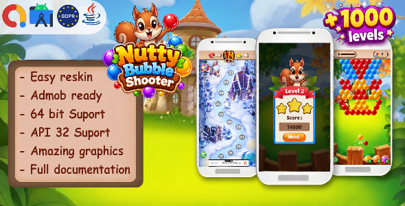 Nutty Bubble Shooter  Game - Android Java Project