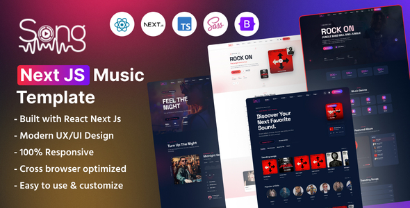 Song – Music Streaming, DJ & Artist React Next Js Template