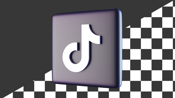 Spinning Loop 3d Tiktok Logo Alpha Channel