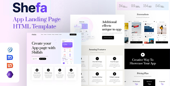 Shefa - App Landing Page HTML Template
