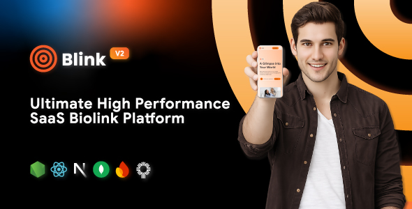 Blink - SaaS Bio Link Platform & QR Code - NodeJS & React