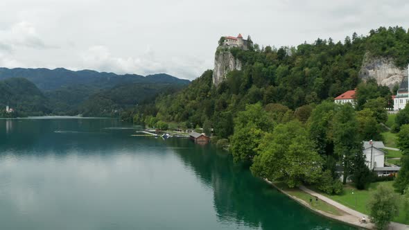 Drone Flight Over Castle Bled