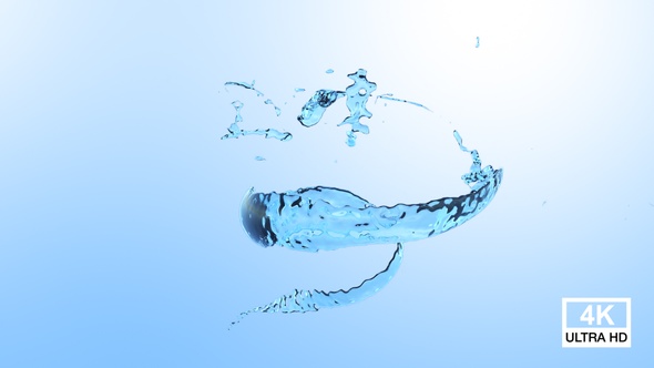 Twisted Blue Water Splash 4K alt