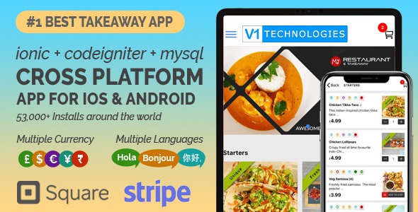 Multilingual Food Ordering Delivery App for Takeaway Restaurant Cafe Pizza Kebab Coffee Ice Cream