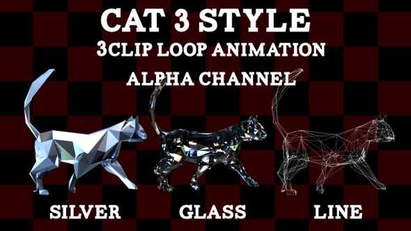 3 Style Cat Animation Loop alt
