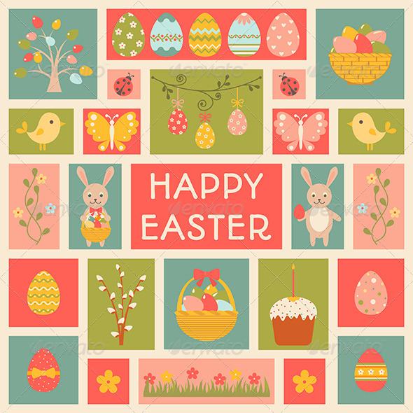 Holiday Card with Easter elements.