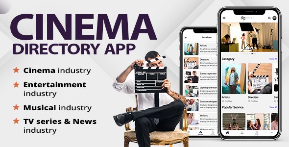 Cinema Film Service Tradesmen Workers Skill Talent Search Find Booking Directory App UI Theme Design