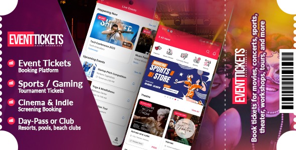 Event Concert Theatre Show Music Entry Ticket Booking Online Sales Purchase Buying System App UI UX