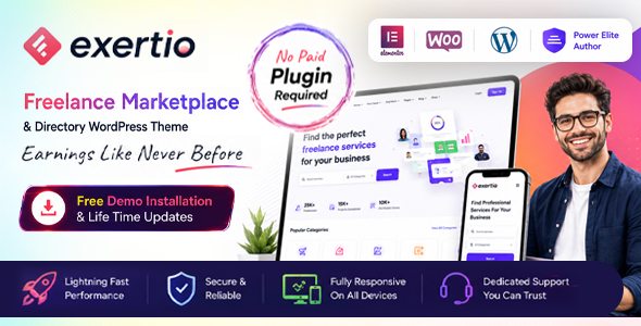 Exertio - Freelance Marketplace WordPress Theme